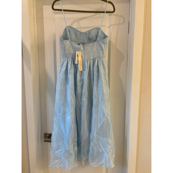 AQUA Baby Blue Fit and Flare Tulle Dress Size Small NWT Retail $118 - Picture 4 of 6
